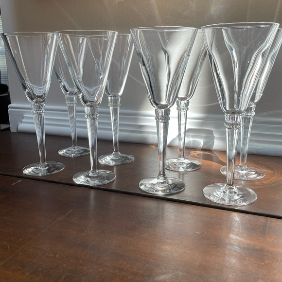 Set of 8 Lenox Crystal Hancock Clear Wine Glasses 8 7/8”